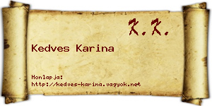 Kedves Karina névjegykártya
